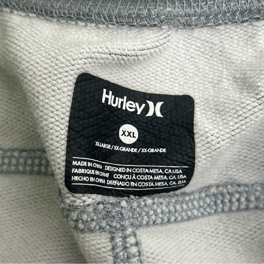 Hurley Shorts Men Sz 2XL Gray Knit Zipper Pockets Pull On - Picture 6 of 8